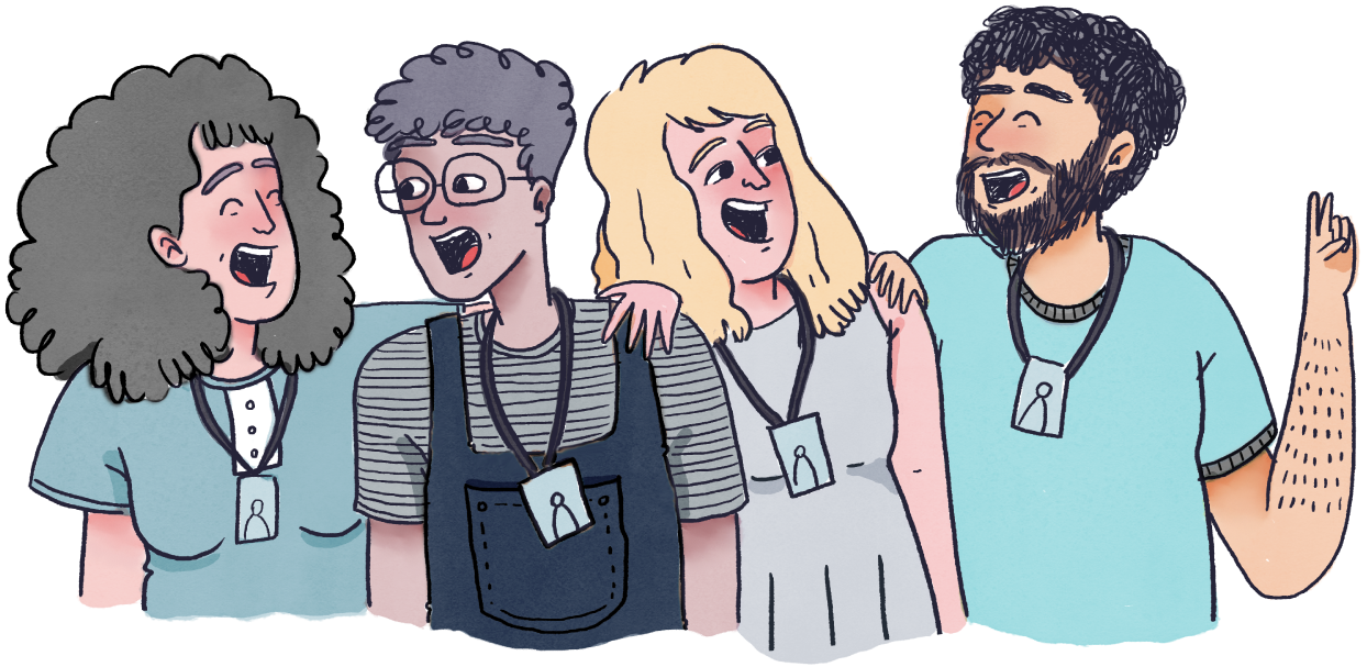Imagem de professores em forma de desenho