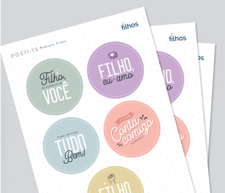 Stickers “de mãe para filhos”